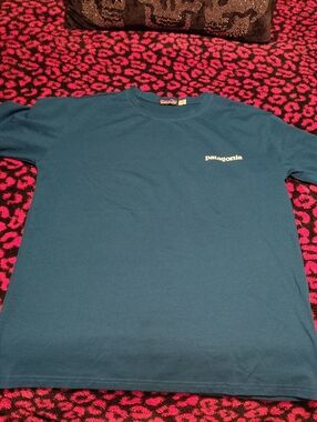 2 Patagonia Men's Teal Short Sleeve Logo Tee
